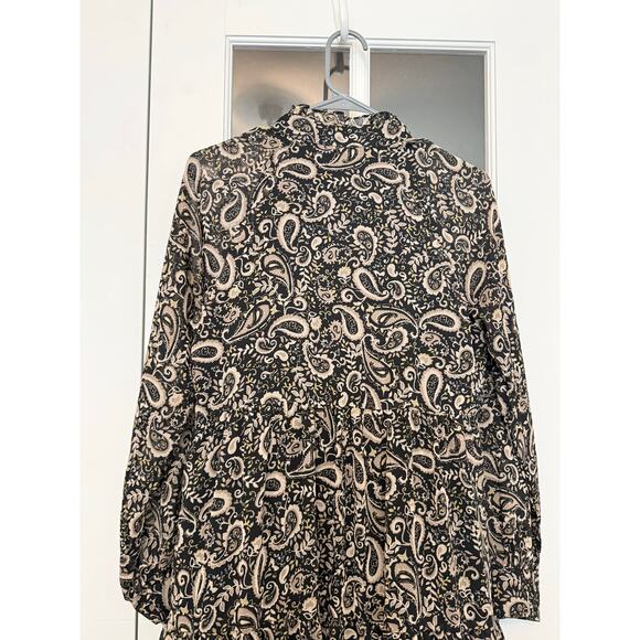 Lucky Brand Maxi Dress Womens Small Black Paisley Lined Boho Tiered - Picture 7 of 12